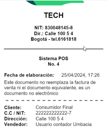 Ejemplo de Ticket