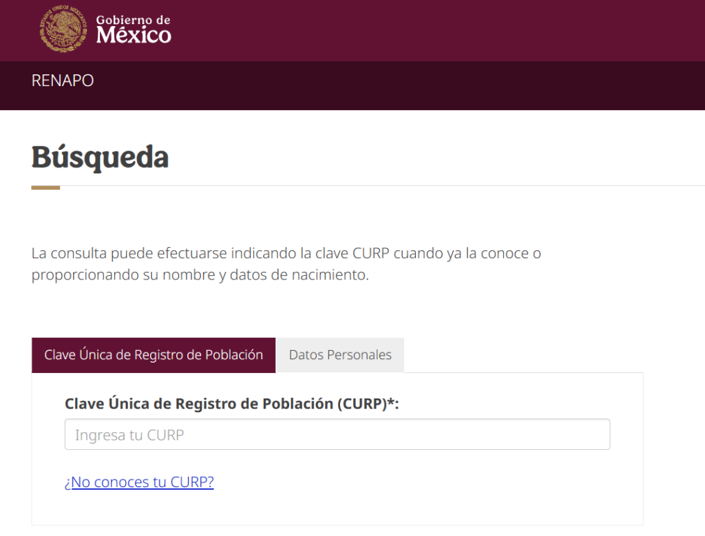 CURP RENAPO